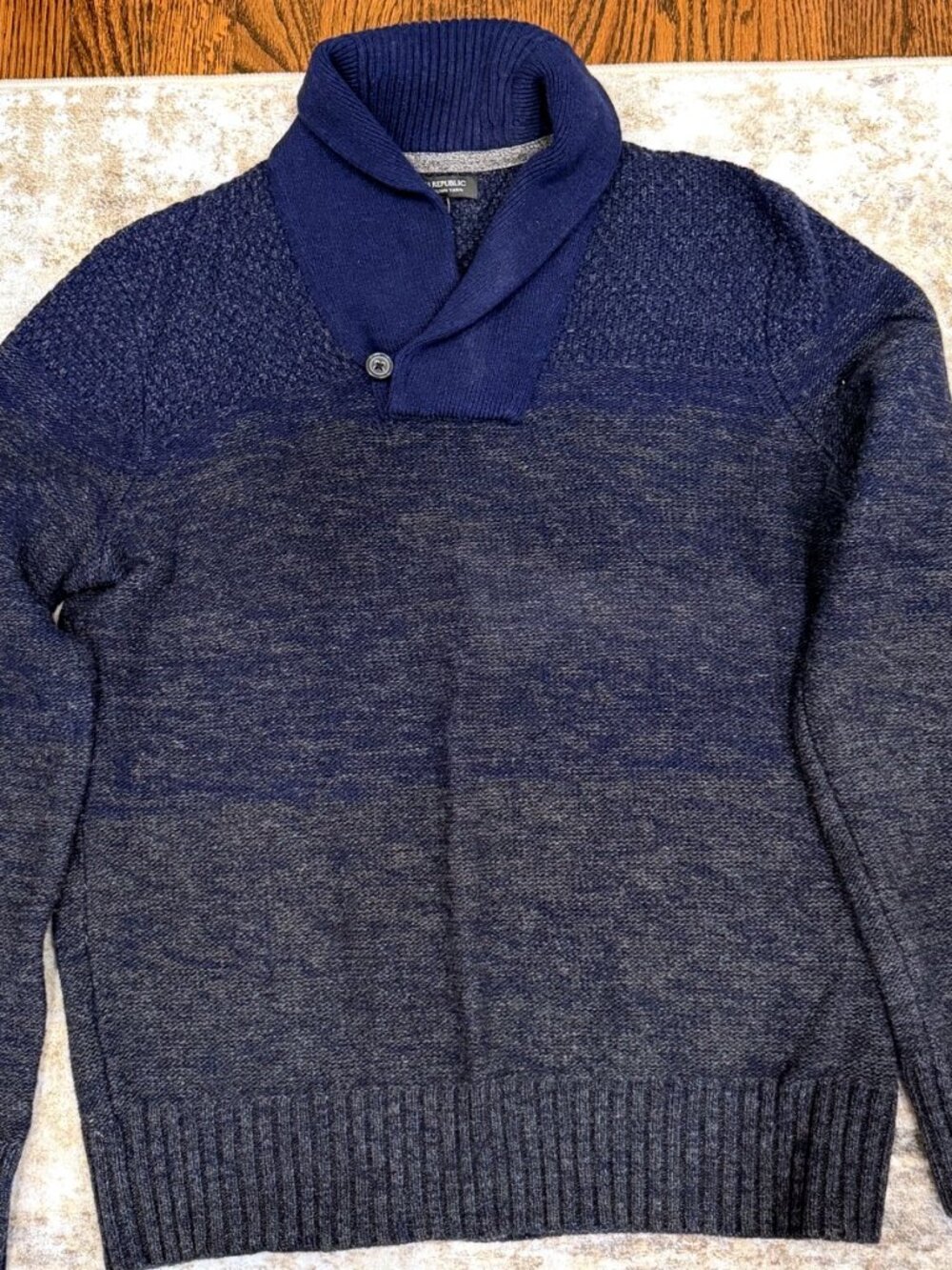 Banana Republic Men's Shawl-Collar Sweater – Blue, XL